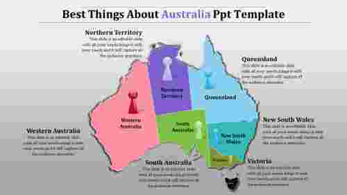 Australia map ppt template-Best Things About Australia Ppt Template
